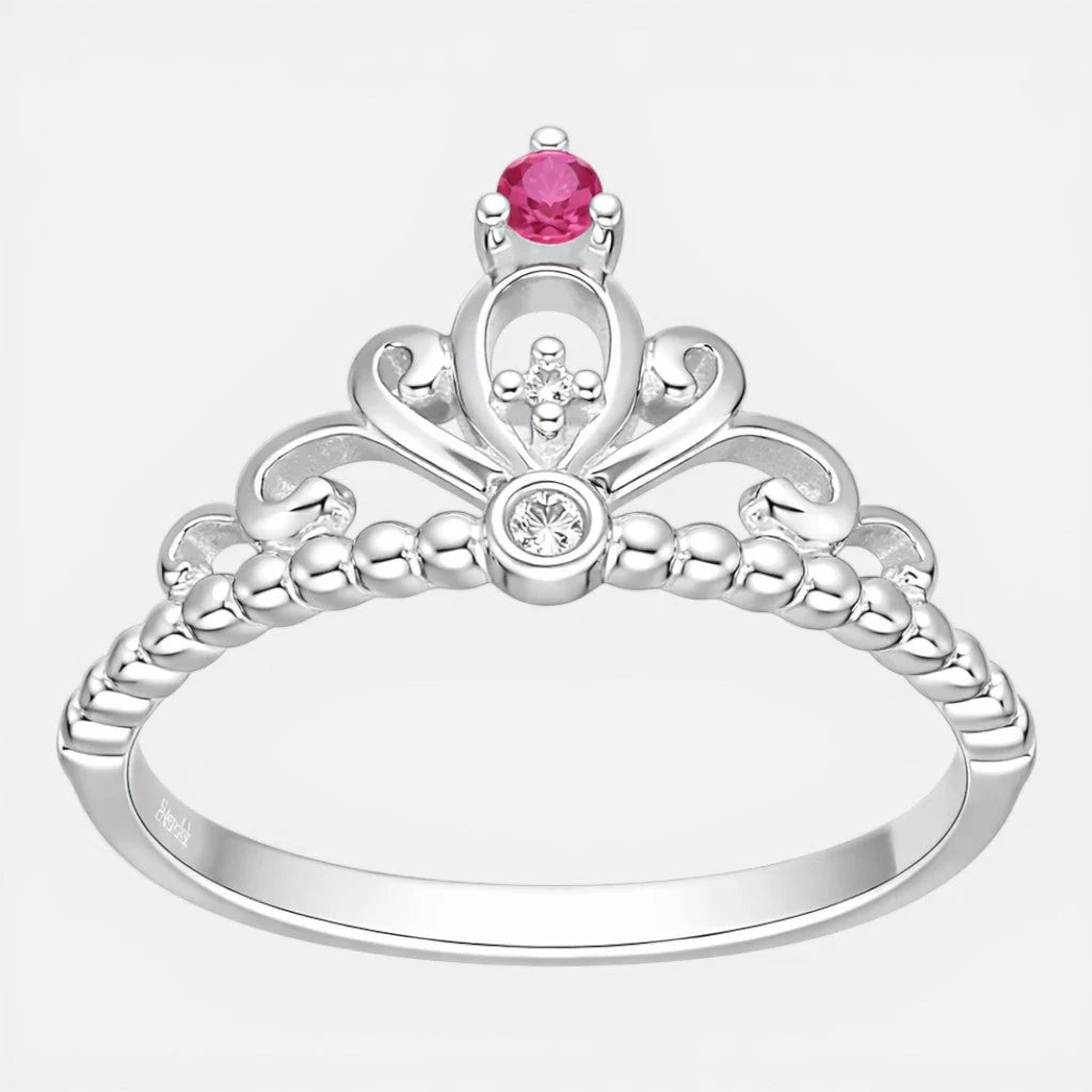 Anillo Corona Circones Rubí 18