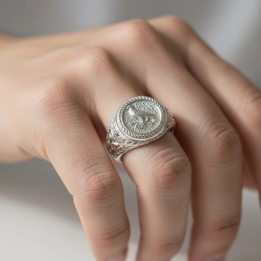 Anillo Sello Cuervo de Odín 17