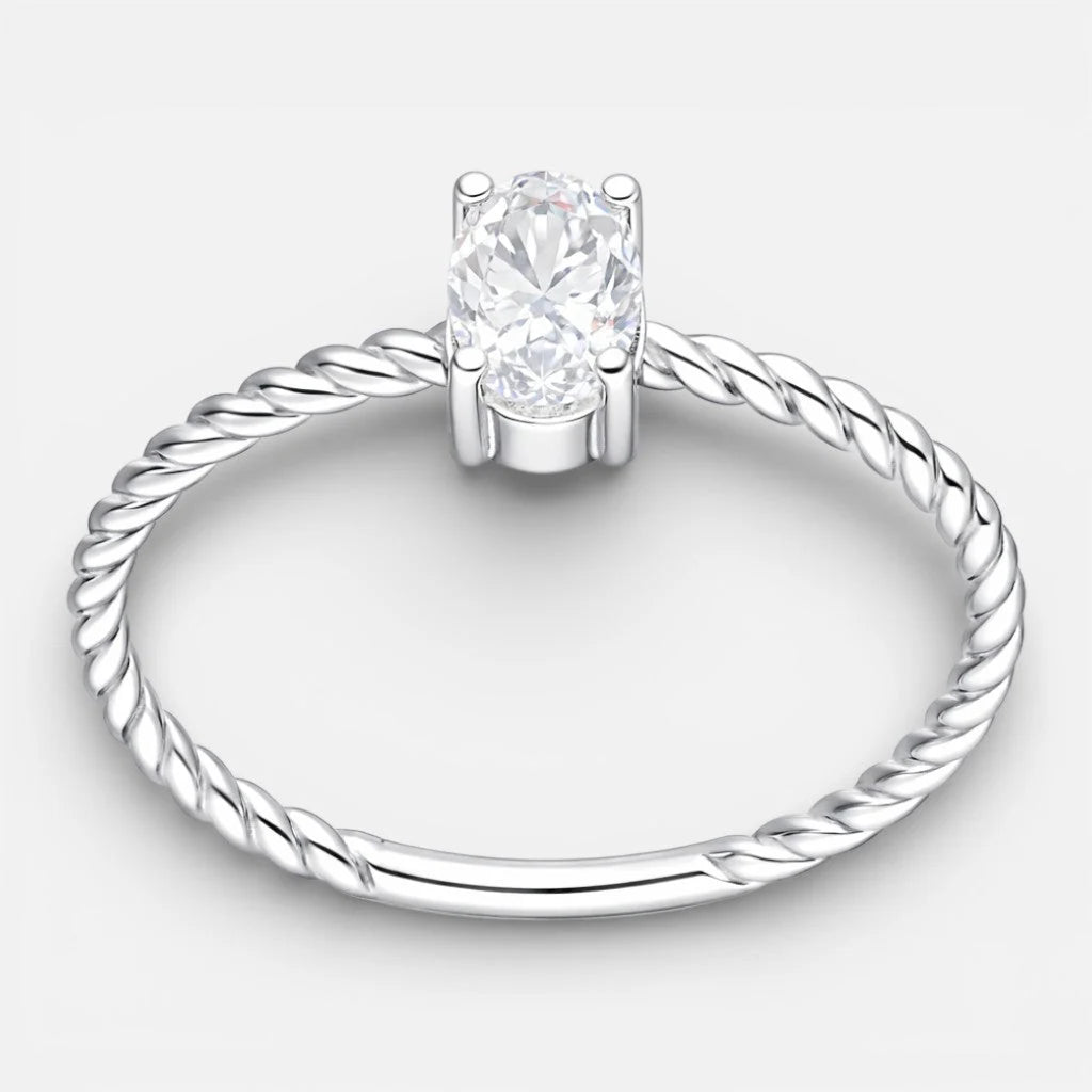 Anillo Entorchado Circón Solitario 16