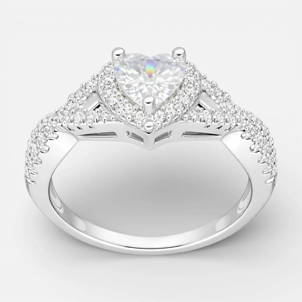 Anillo Entrelazado Corazón Circón 16