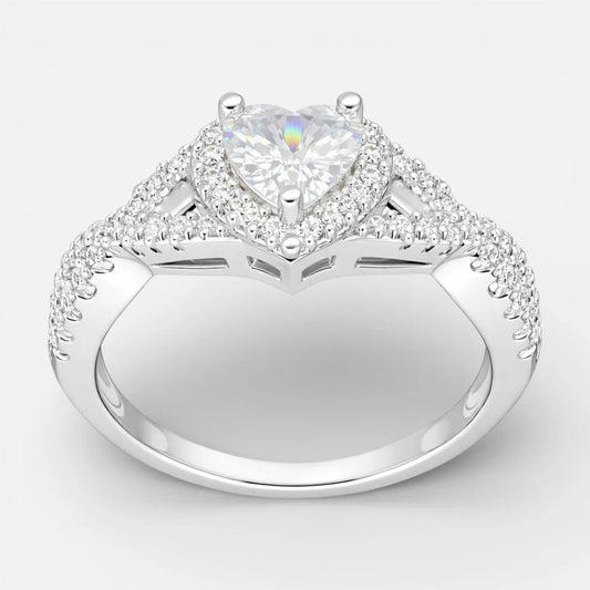 Anillo Entrelazado Corazón Circón 16