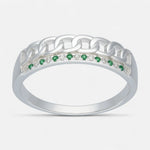 Anillo Eslabones Circones Esmeralda 16
