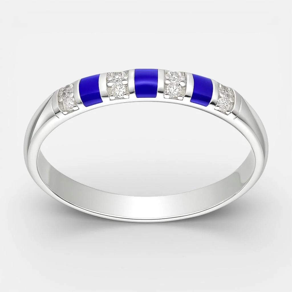 Anillo Esmaltado Azul Circones 20