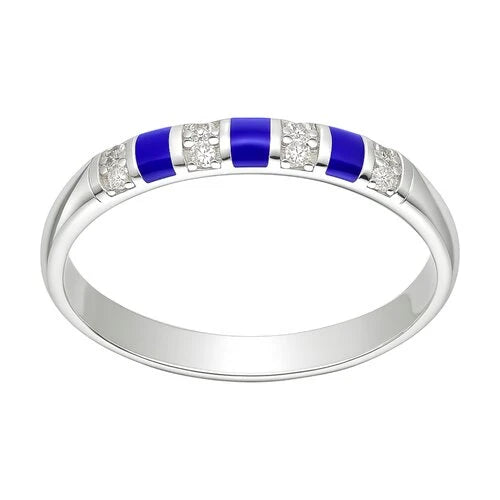 Anillo Esmaltado Azul Circones 20