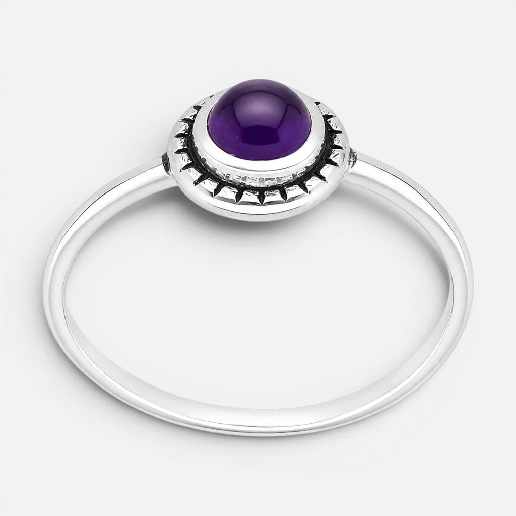 Anillo Étnico Cuarzo Amatista 18