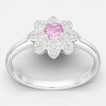 Anillo Flor Circón Rosa Francia 12