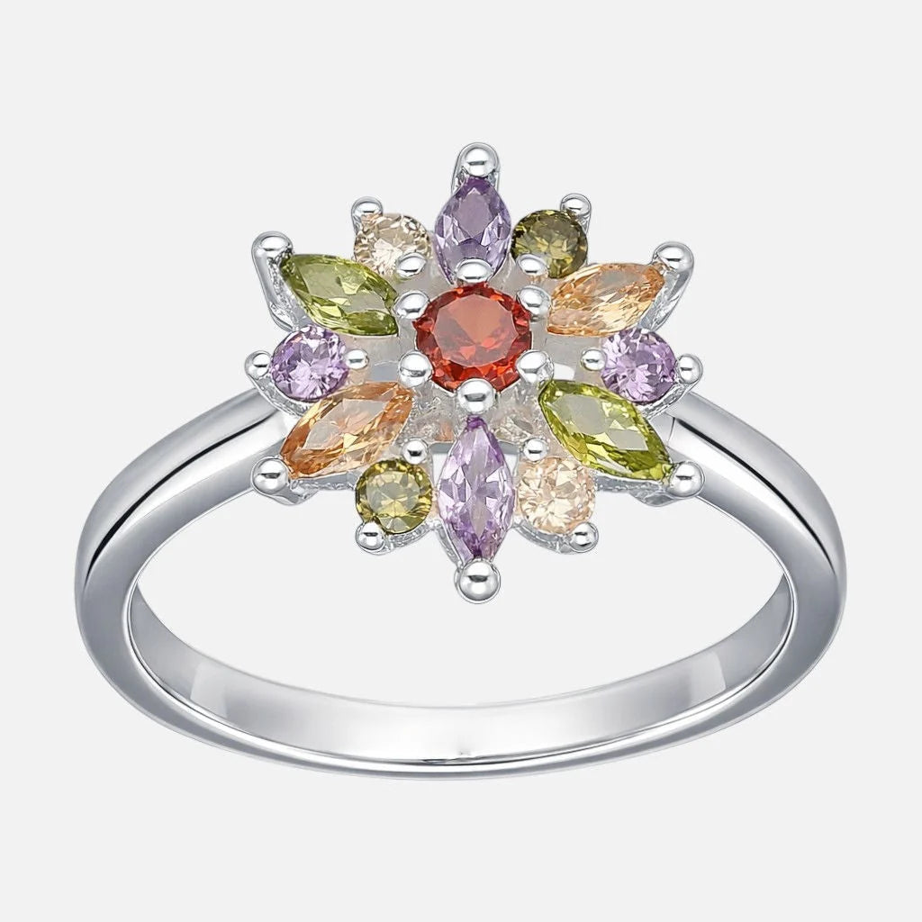 Anillo Flor Circones Multicolor 12