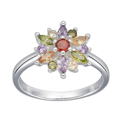 Anillo Flor Circones Multicolor 15