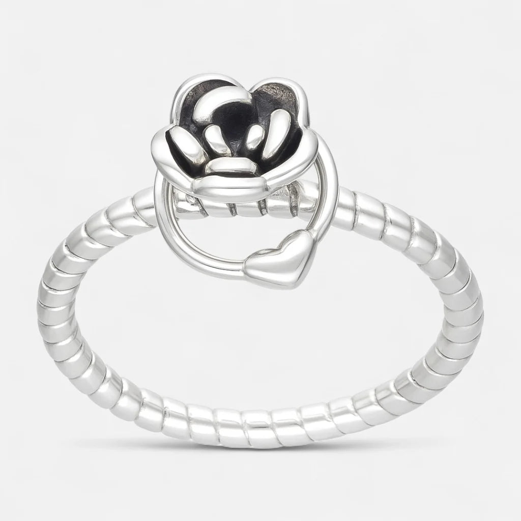Anillo Flor Corazón 22