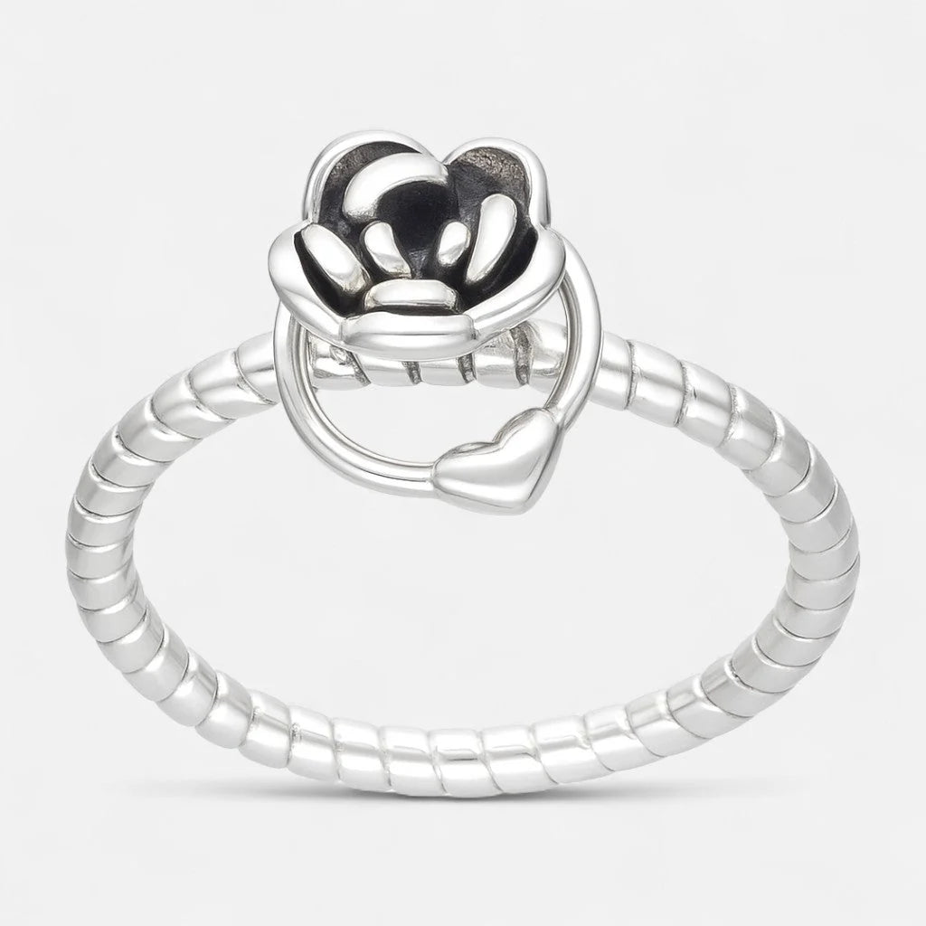 Anillo Flor Corazón 13