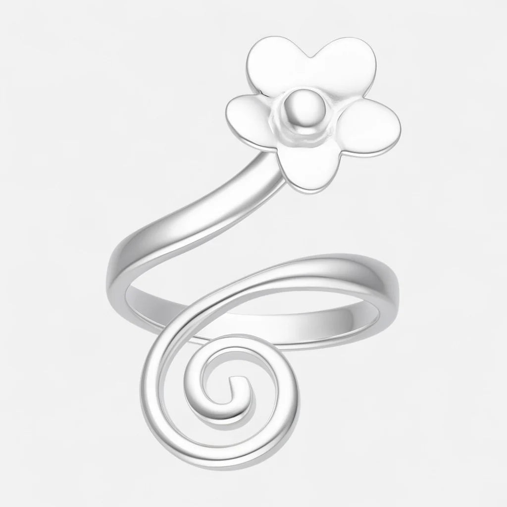 Anillo Flor Espiral 18