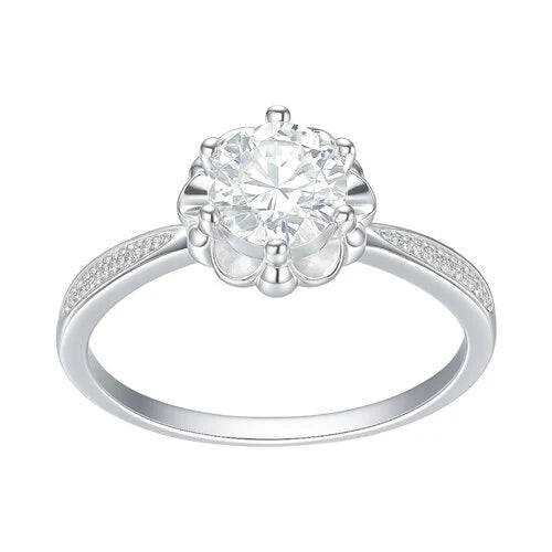 Anillo Flor Moissanita y Circones 19