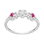 Anillo Flores Circones Rubí 15