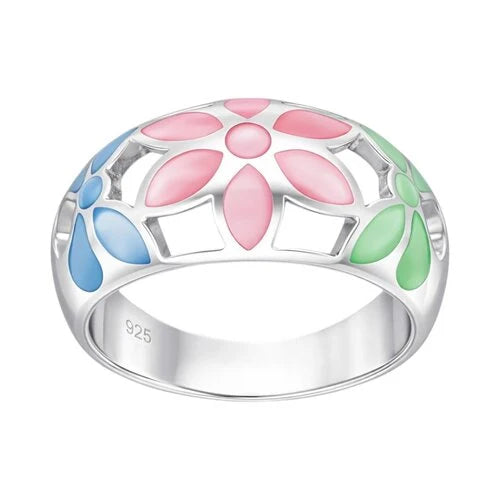 Anillo Flores Nacarado Multicolor 15