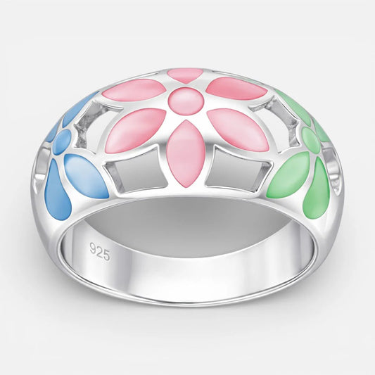 Anillo Flores Nacarado Multicolor 19