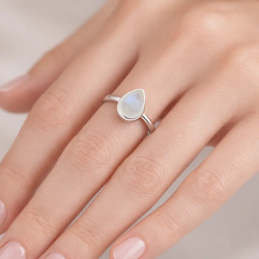 Anillo Gota Piedra Luna 20