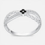 Anillo Infinito Trébol Circones Ónix 14
