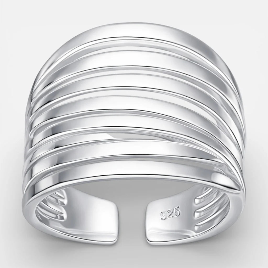 Anillo Ajustable Líneas Entrelazadas 14