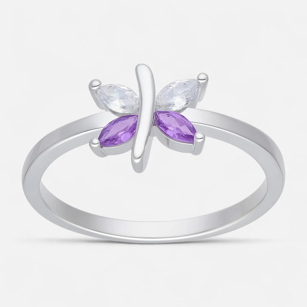 Anillo Mariposa Circones Amatista 12