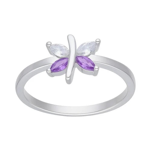 Anillo Mariposa Circones Amatista 12