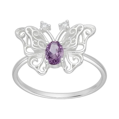 Anillo Mariposa Circones Amatista 12