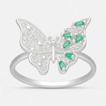 Anillo Mariposa Circones Baguette Esmeralda 15