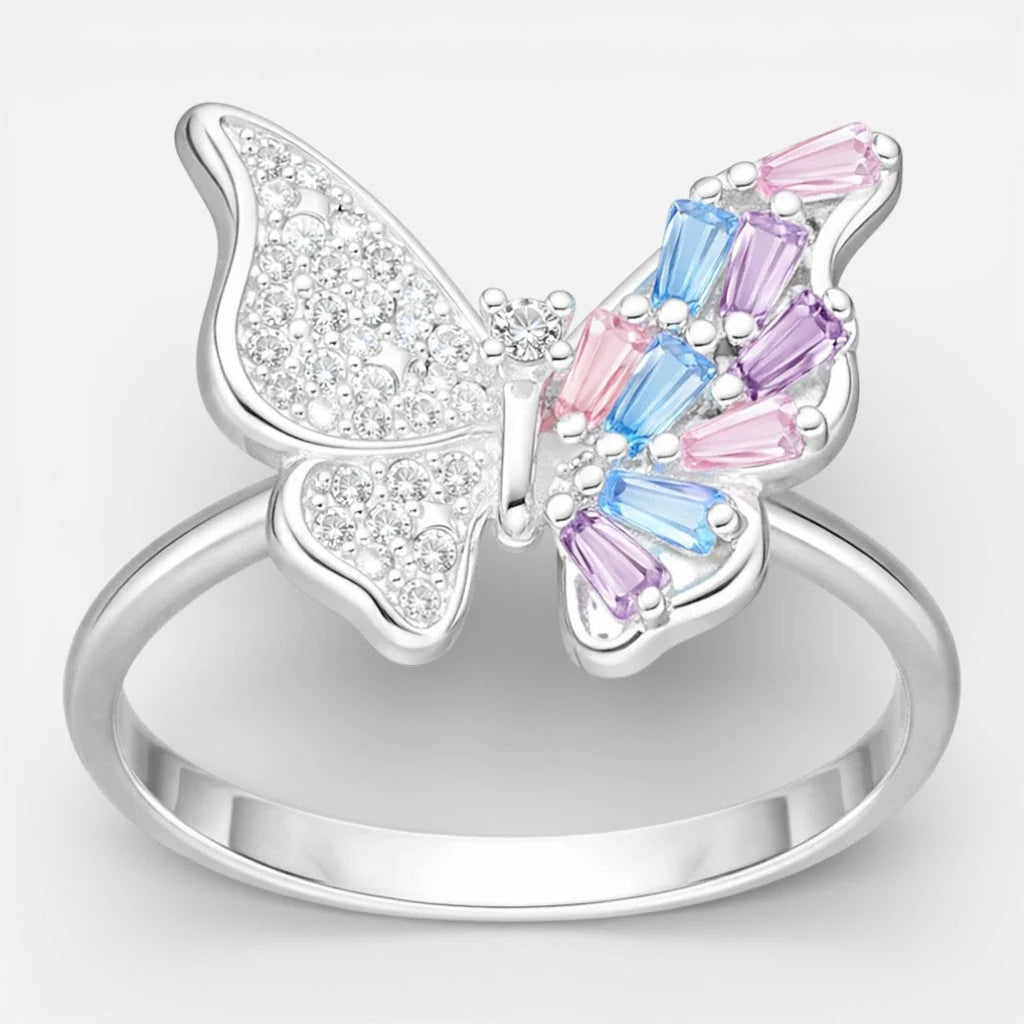 Anillo Mariposa Circones Baguette Multicolor 16