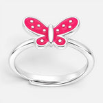 Anillo Mariposa Esmaltada Fucsia