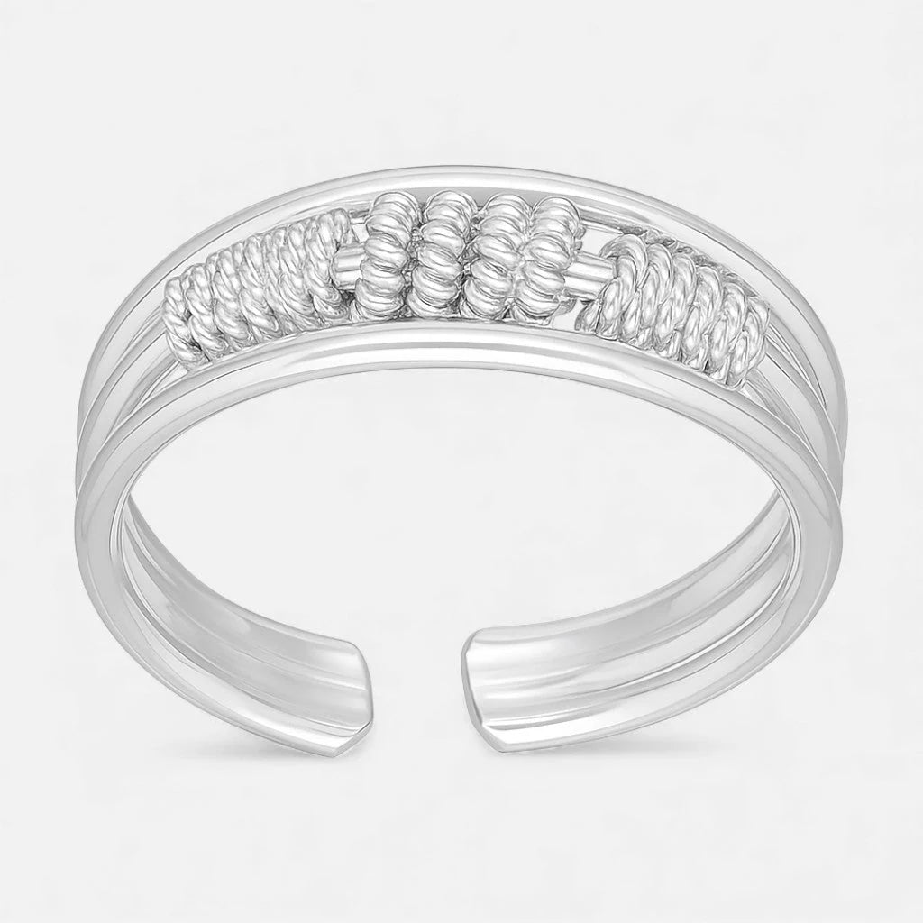 Anillo Midi 3 Líneas Nudo