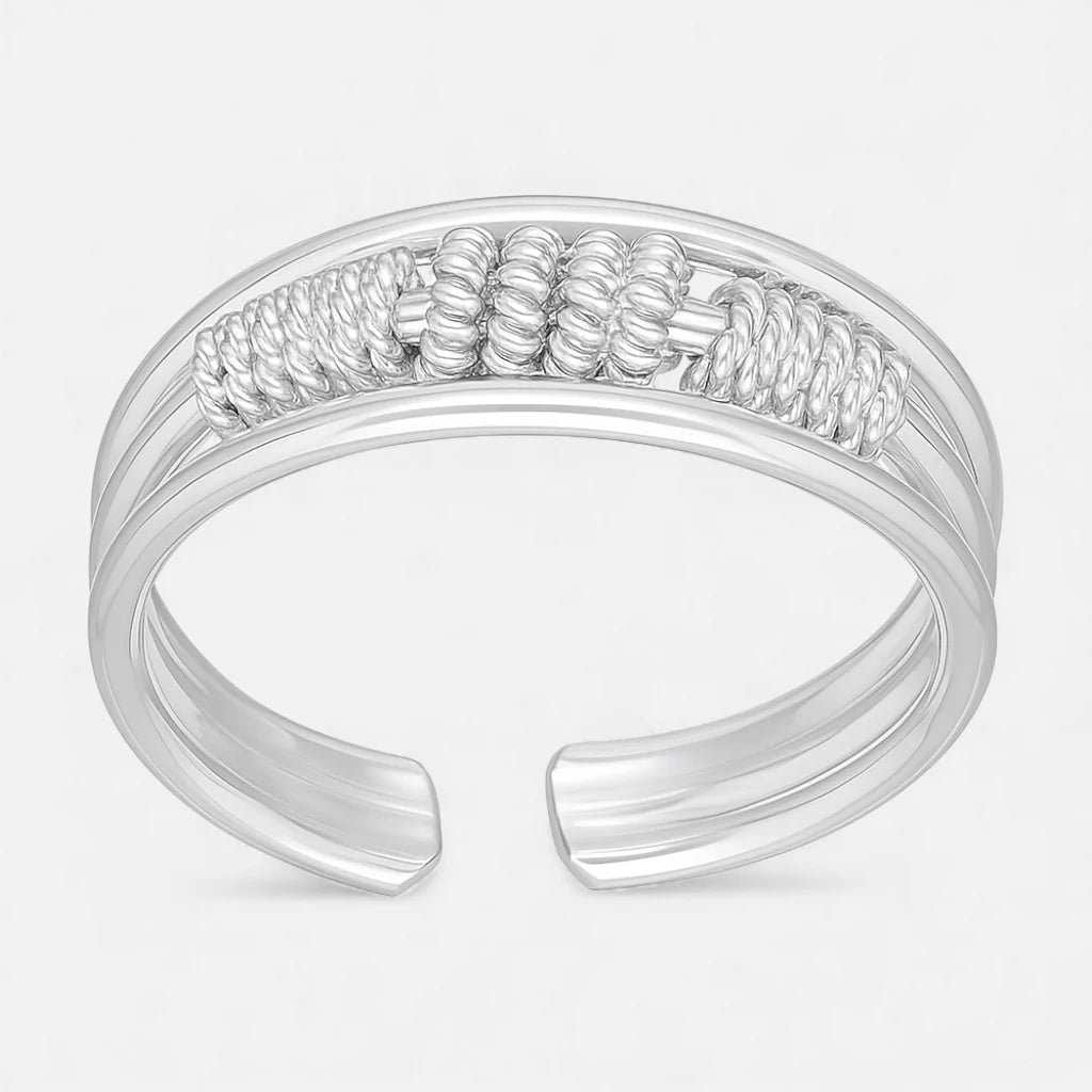 Anillo Midi 3 Líneas Nudo