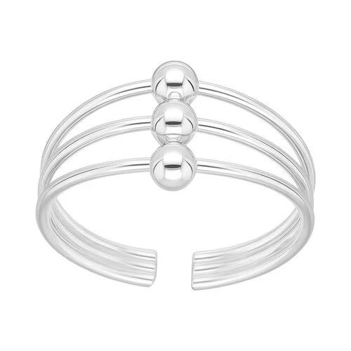 Anillo Midi Triple Esferas