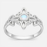 Anillo Nudo de Brujas Triqueta Piedra Luna 12