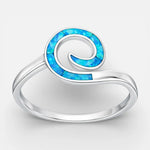 Anillo Olas Ópalo Azul 14