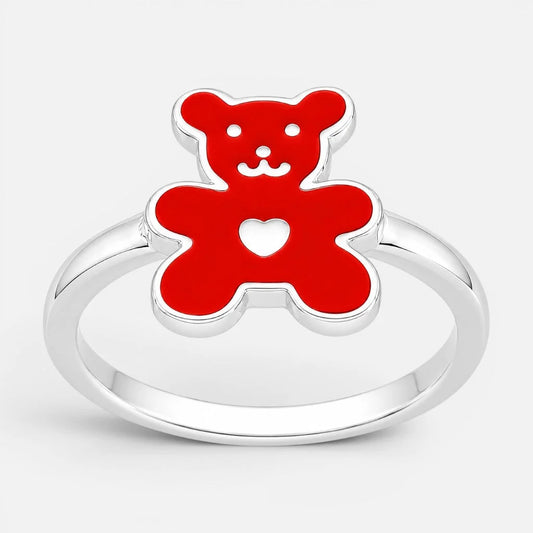 Anillo Osito Corazón Esmaltado 7