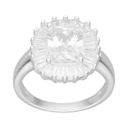 Anillo Ovalo Circón Baguette 18