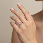 Anillo Ovalo Cuarzo Rosado 12
