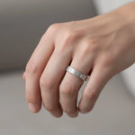 Anillo Rombos Facetados 18