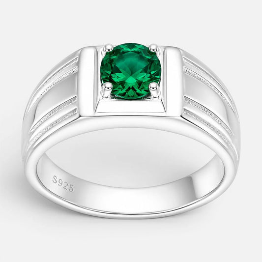 Anillo Sello Circón Esmeralda 17