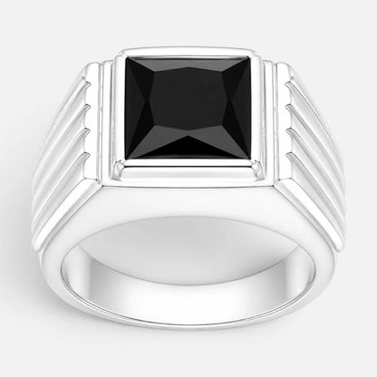 Anillo Sello Circón Ónix 26