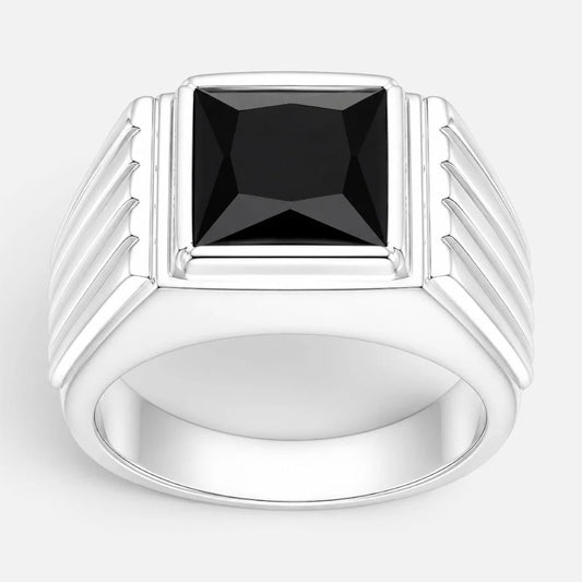 Anillo Sello Circón Ónix 26