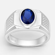 Anillo Sello Circón Ovalado Zafiro 20