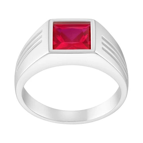 Anillo Sello Circón Rubí 15