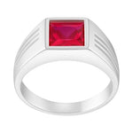 Anillo Sello Circón Rubí 15