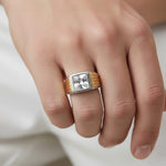 Anillo Sello Circón y Oro 29