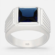 Anillo Sello Circón Zafiro