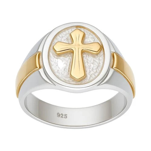 Anillo Sello Cruz en Oro 19