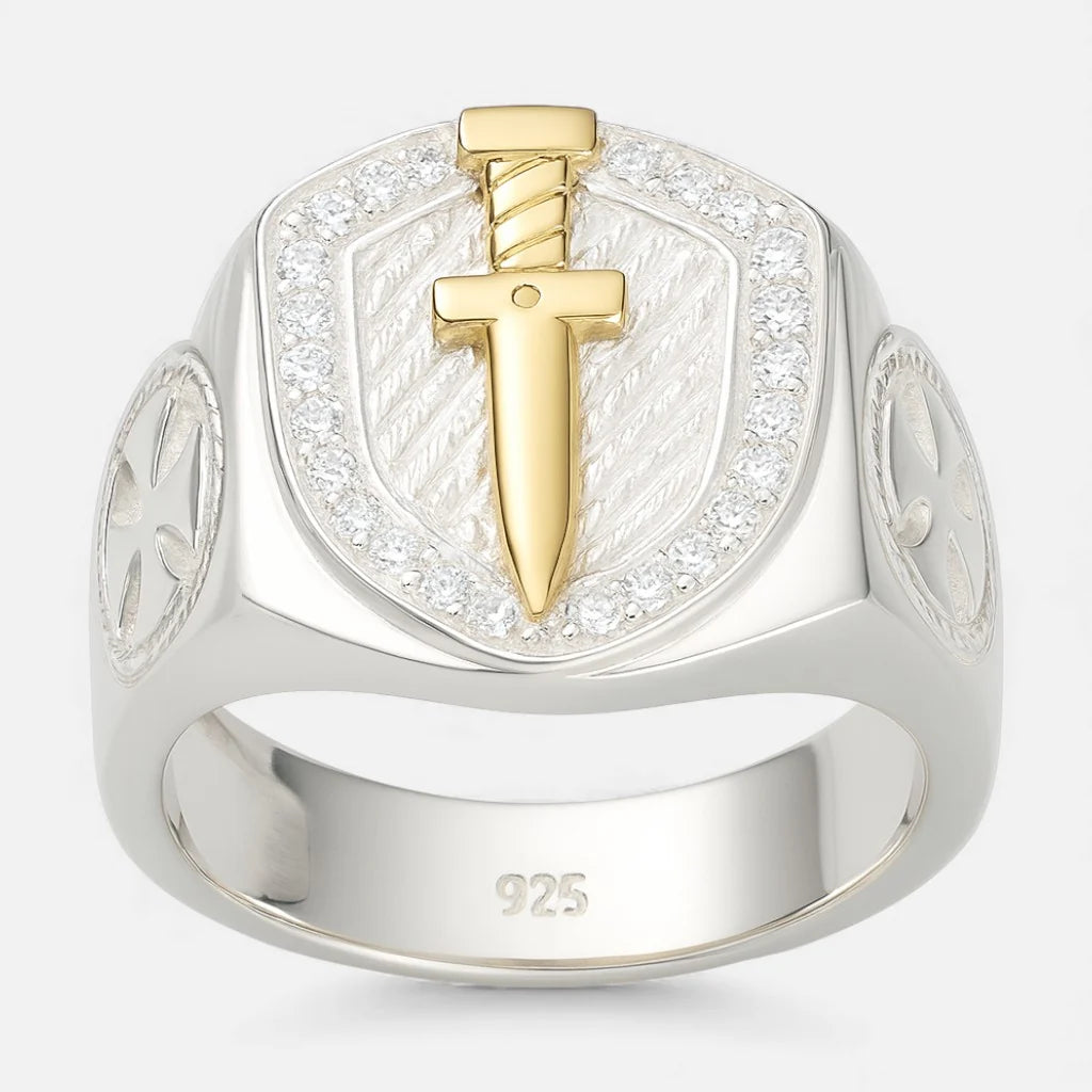 Anillo Sello Espada en Oro Circones 22