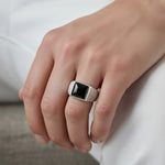 Anillo Sello Ónix Facetado 24