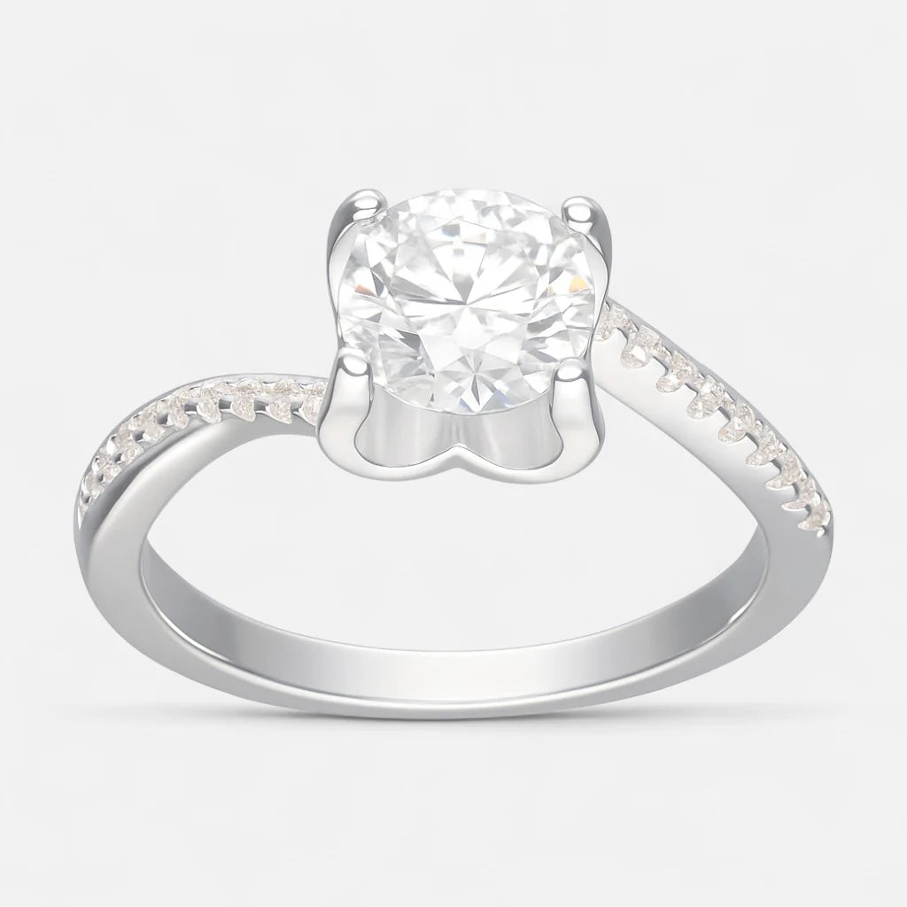 Anillo Solitario Moissanita y Circones 12