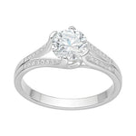 Anillo Solitario Moissanita y Circones 18